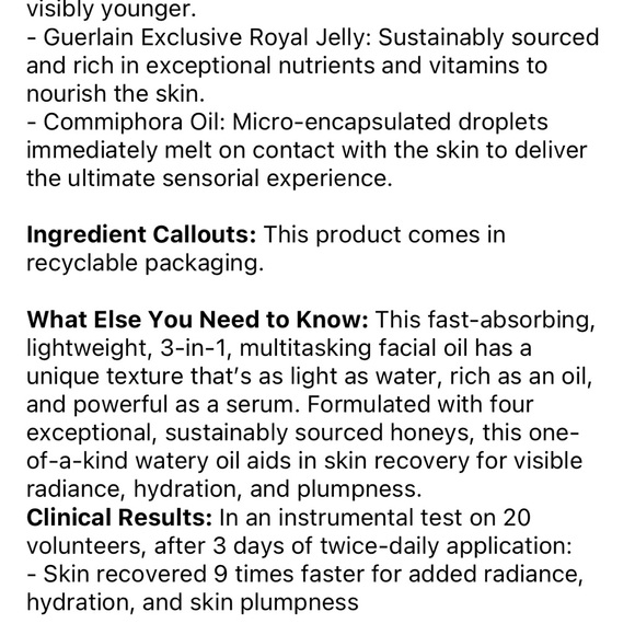 NIB Guerlain Abeille Royale Youth Watery Oil - Picture 3 of 3